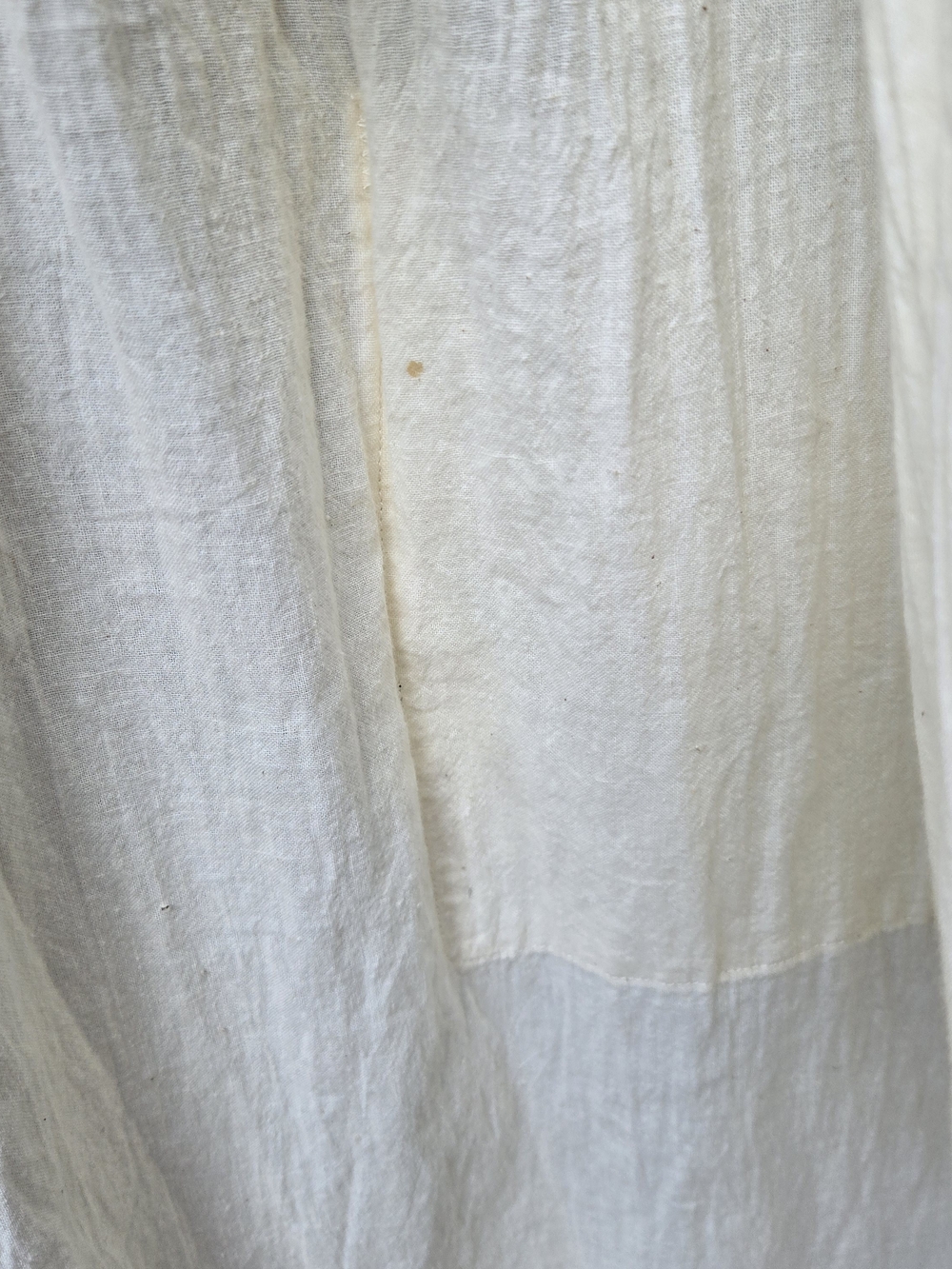❌️sold❌️Vintage Handmade Cream Eyelet Ruffle Apron Dress with Cross-Stitch Panel - Picture 8 of 13